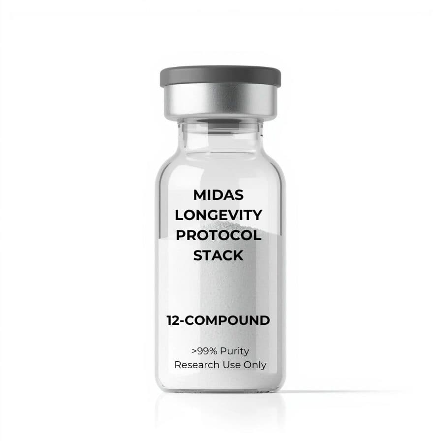 Midas Longevity Protocol | 12-Compound Anti-Aging Stack | 120 Vials — research compound product image