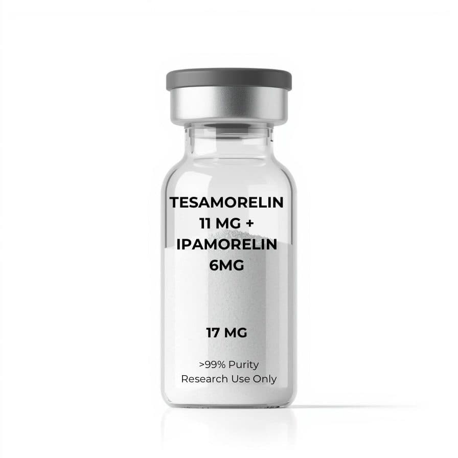 Tesamorelin 11mg + Ipamorelin 6mg Blend 17mg | 20-Vial Kit | GHRH + GHRp Dual-Action Blend β research compound product image